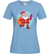 Женская футболка Санта з мішком Голубой Женская футболка Санта з мішком Голубой фото