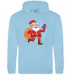 Чоловіча толстовка (худі) Санта з мішком Блакитний Чоловіча толстовка (худі) Санта з мішком Блакитний фото