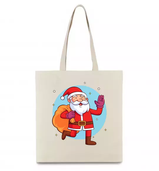 Эко-сумка Санта з мішком Бежевый фото