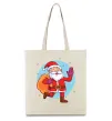 Эко-сумка Санта з мішком Бежевый фото