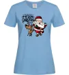Жіноча футболка Санта з оленем Блакитний Жіноча футболка Санта з оленем Блакитний фото