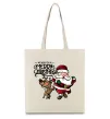 Эко-сумка Санта з оленем Бежевый Эко-сумка Санта з оленем Бежевый фото