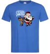 Мужская футболка Санта з оленем Ярко-синий Мужская футболка Санта з оленем Ярко-синий фото