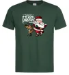 Мужская футболка Санта з оленем Темно-зеленый Мужская футболка Санта з оленем Темно-зеленый фото
