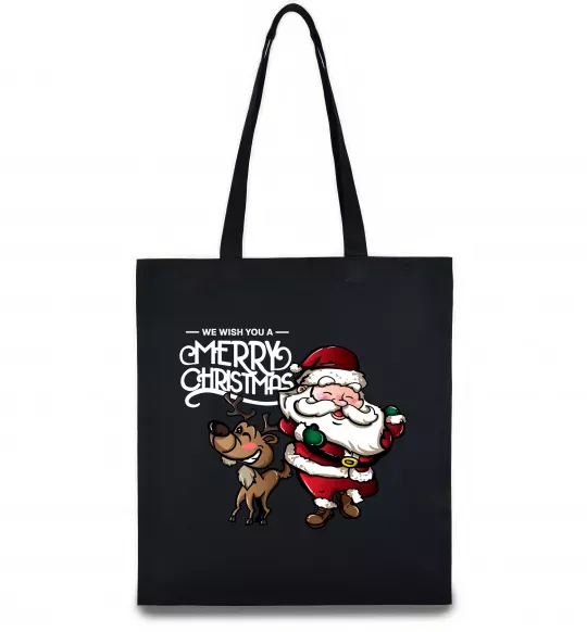 Эко-сумка Санта з оленем Черный фото