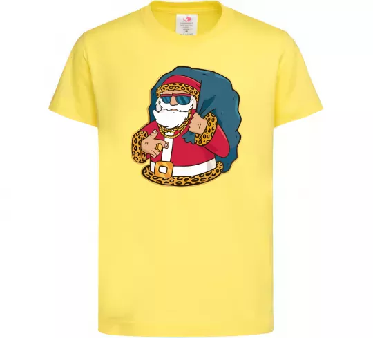 Детская футболка Санта леопард Лимонный фото