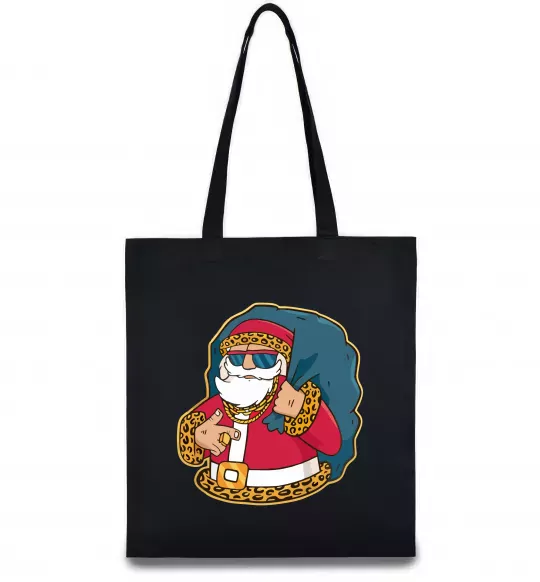 Эко-сумка Санта леопард Черный фото