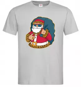 Мужская футболка Санта леопард Серый фото