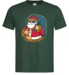 Мужская футболка Санта леопард Темно-зеленый фото