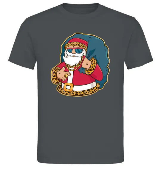 Мужская футболка Санта леопард Графит фото