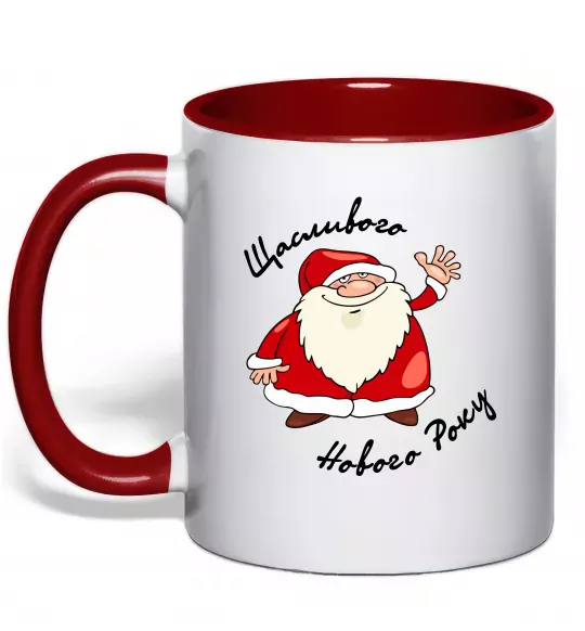 Чашка с цветной ручкой Щасливого Нового року Красный фото