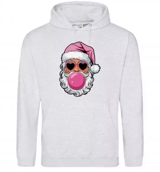 Женская толстовка (худи) Glam Santa Серый меланж фото
