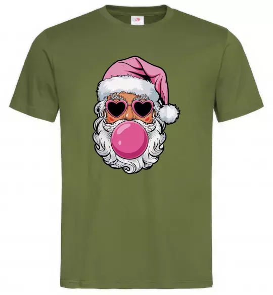 Мужская футболка Glam Santa Оливковый фото