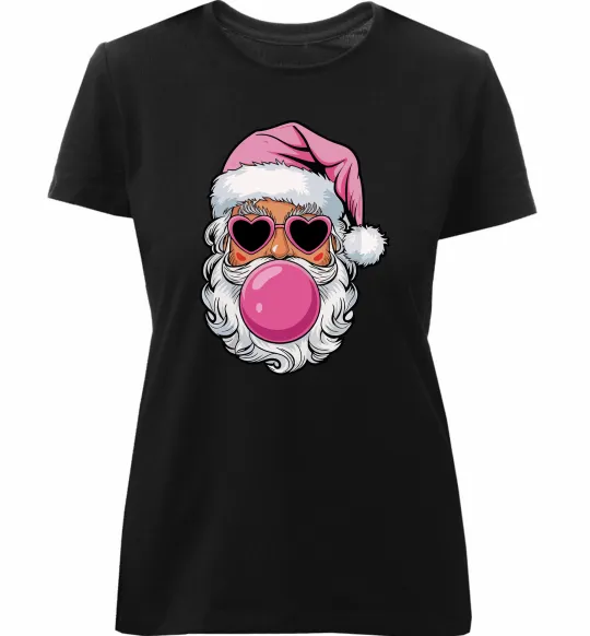 Женская премиум футболка Glam Santa Черный фото