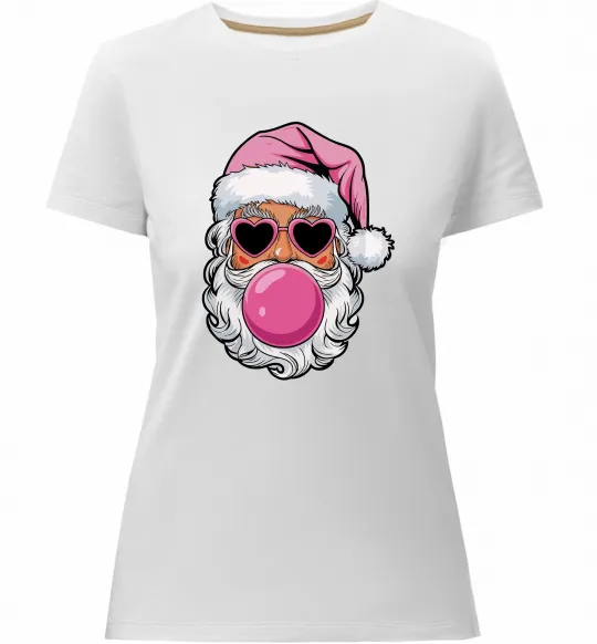 Женская премиум футболка Glam Santa Белый фото