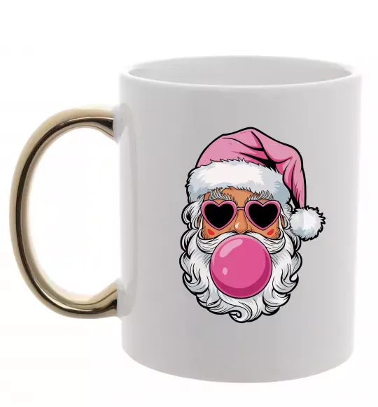 Чашка з кольоровою ручкою Glam Santa Золото фото