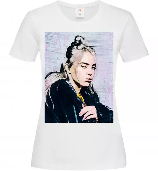 Жіноча футболка Billie Eilish photo, колір - білий, розмір - М Білий фото
