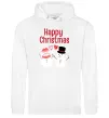 Чоловіча толстовка (худі) Happy Christmas сніговики Білий Чоловіча толстовка (худі) Happy Christmas сніговики Білий фото