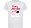 Дитяча футболка Happy Christmas сніговики Білий Дитяча футболка Happy Christmas сніговики Білий фото