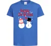 Дитяча футболка Happy Christmas сніговики Яскраво-синій Дитяча футболка Happy Christmas сніговики Яскраво-синій фото