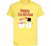 Дитяча футболка Happy Christmas сніговики Лимонний Дитяча футболка Happy Christmas сніговики Лимонний фото