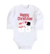 Детский боди Happy Christmas сніговики Белый фото