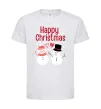 Дитяча футболка Happy Christmas сніговики Білий фото
