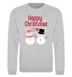Свитшот Happy Christmas сніговики Серый меланж фото