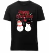 Чоловіча преміум футболка Happy Christmas сніговики Чорний фото