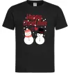 Мужская футболка Happy Christmas сніговики Черный фото