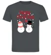 Мужская футболка Happy Christmas сніговики Графит фото