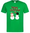 Мужская футболка Happy Christmas сніговики Зеленый фото