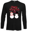 Лонгслив Happy Christmas сніговики Черный фото