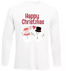 Лонгслив Happy Christmas сніговики Белый фото