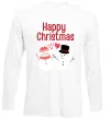 Лонгслив Happy Christmas сніговики Белый фото