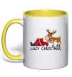 Чашка с цветной ручкой Lazy Christmas Лимонный фото
