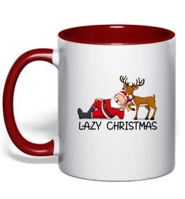 Чашка з кольоровою ручкою Lazy Christmas Чашка з кольоровою ручкою Lazy Christmas