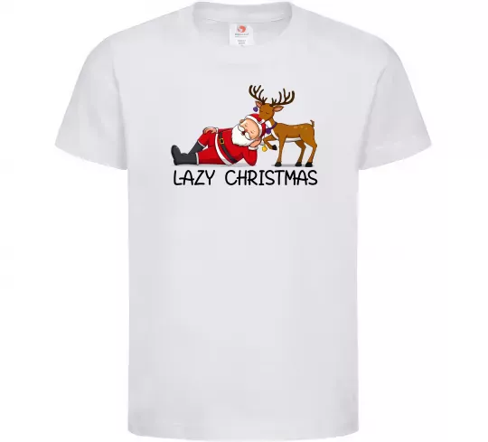 Детская футболка Lazy Christmas Белый фото