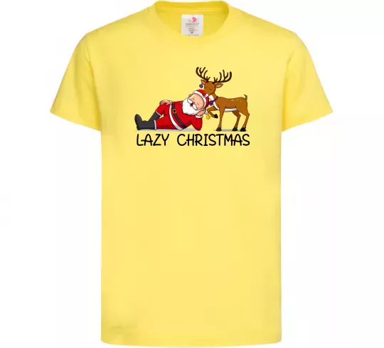 Детская футболка Lazy Christmas Лимонный фото