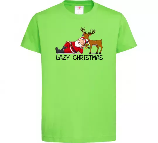 Детская футболка Lazy Christmas Лаймовый фото