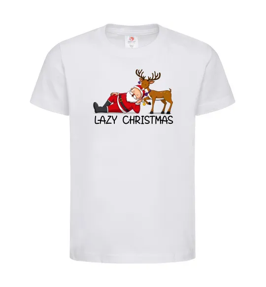 Детская футболка Lazy Christmas Белый фото
