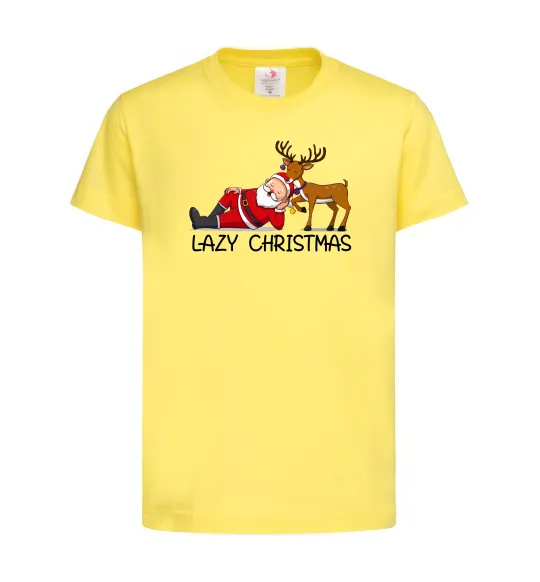 Детская футболка Lazy Christmas Лимонный фото