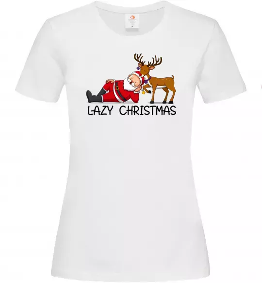 Женская футболка Lazy Christmas Белый фото