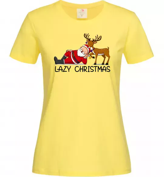 Женская футболка Lazy Christmas Лимонный фото
