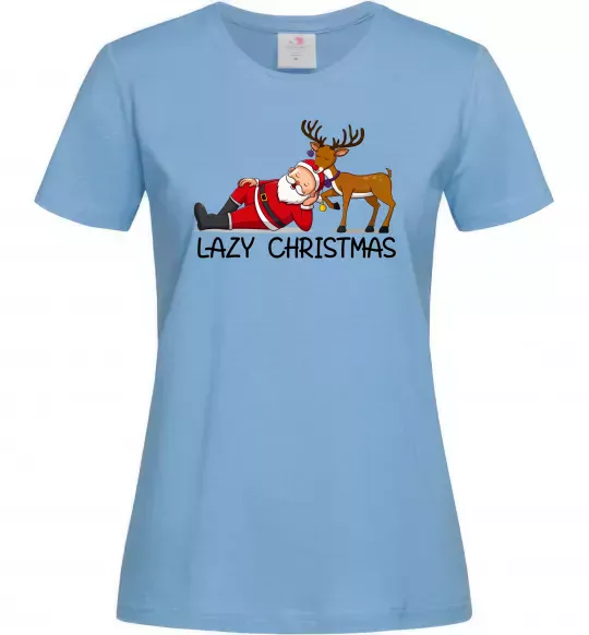 Женская футболка Lazy Christmas Голубой фото