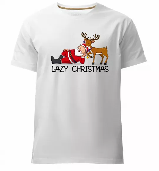 Чоловіча преміум футболка Lazy Christmas Білий фото