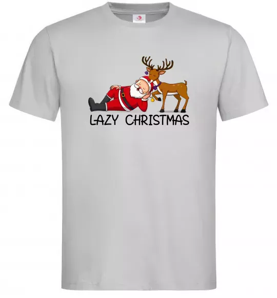 Мужская футболка Lazy Christmas Серый фото