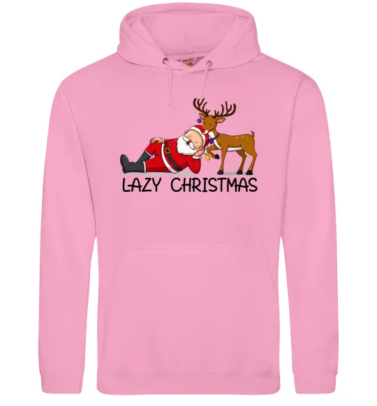 Чоловіча толстовка (худі) Lazy Christmas Рожевий фото