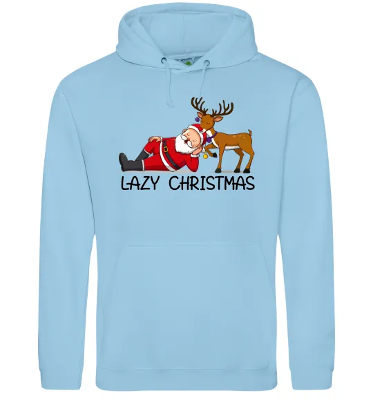 Чоловіча толстовка (худі) Lazy Christmas Блакитний фото
