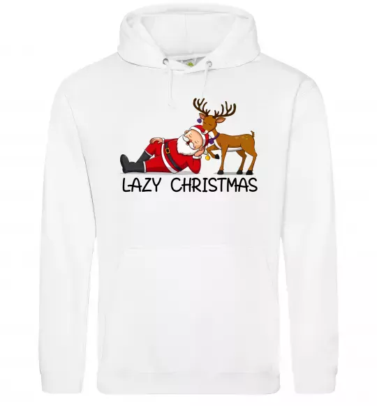 Женская толстовка (худи) Lazy Christmas Белый фото